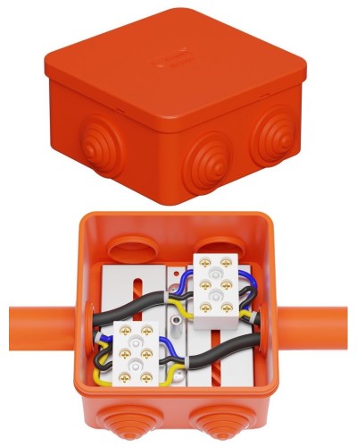Коробка JBS080 85х85х50, 6 вых., 3P (0,15-10,0 мм²) (43301HF). Коробка монтажная, огнестойкая, без галогена. Экопласт в Нижневартовске