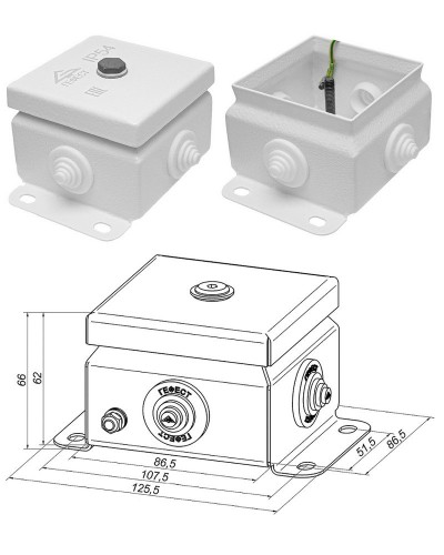 КМ IP55-0808 (без DIN рейки). Коробка монтажная электротехническая. Гефест в Нижневартовске