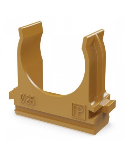 Крепёж-клипса для труб АБС-пластик бук D25 (100 шт) (PR13.0047). Крепление для труб ПВХ. Промрукав в Нижневартовске