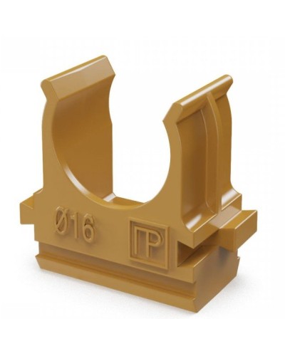 Крепёж-клипса для труб АБС-пластик бук D16 (100 шт) (PR13.0045). Крепление для труб ПВХ. Промрукав в Нижневартовске