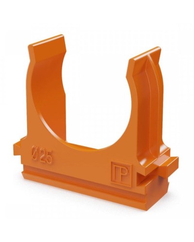 Крепёж-клипса для труб АБС-пластик оранжевая D25 (100 шт) (PR13.0065). Крепление для труб ПВХ. Промрукав в Нижневартовске