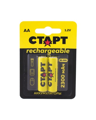 СТАРТ HR6 (AA, 2300 mah), упак. 2 шт. БЛИСТЕР. Перезаряжаемые аккумуляторы. СТАРТ в Нижневартовске